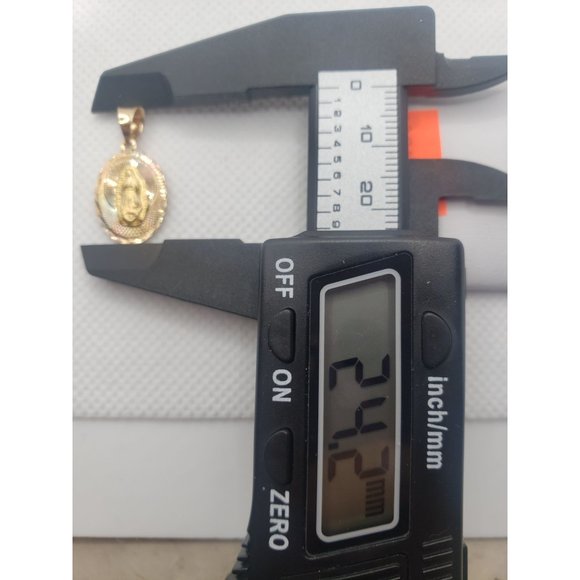 14K Gold Guadalupe Sacred Heart Double Sided Scapular Pendant Religious - Picture 9 of 12